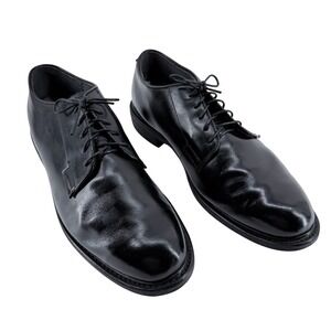 Bates Oxford Shoes Mens 11.5D Black Leather High Shine Uniform Dress Shoes
